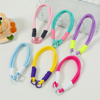Dragonne de téléphone style coréen, poupée en peluche, cordon perlé mignon, cordon de poignet tressé DIY, chaîne anti-perte pour téléphone, clé USB, appareil photo, sac