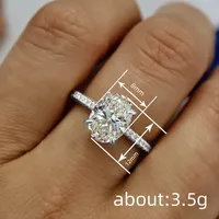 ZhuQian Großhandel Glänzende Brillante Ovale Zirkonia-Ringe für Damen Gold/Silber-Ton Hochzeit Verlobung Versprechen Schillernder Schmuck