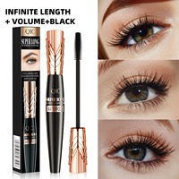 Mascara à séchage rapide, sans grumeaux, sans éclats, waterproof, cosmétique pour les yeux à usage quotidien, mascara végétalien doux, sans irritation, waterproof