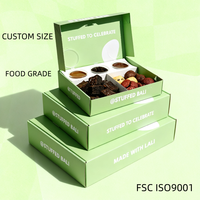 Boîte d'emballage en gros pour biscuits, chocolats, bonbons et beignets, gaufrée, recyclable, de qualité alimentaire, avec intercalaire pour gobelet à sauce