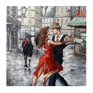 Trapano quadrato o rotondo Tango Street Dancers pittura diamante trapano completo ricamo diamante immagine decorazione della parete in stile europeo