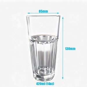 Vente en gros de mugs à bière et à vin en PC transparents octogonaux, durables, résistants aux chocs, réutilisables, lavables au lave-vaisselle, écologiques - Product Image 1