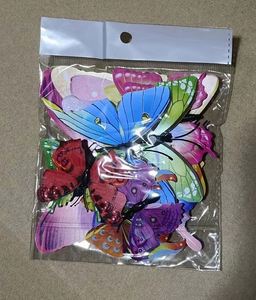 Paquete de 12 Adhesivos Decorativos 3D de Mariposas de Doble Capa, Coloridos, de PVC, para Hogar y Refrigerador - Product Image 4
