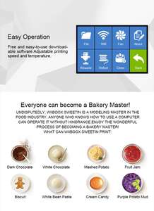Wiiboox Sweetin de comida comestible 3D impresora restaurante uso 3D impresora de alimentos galletas 3D impresora - Product Image 5