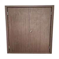 Porte coupe-feu en métal creux conforme aux normes des bâtiments commerciaux avec finition de peinture en spray bois réaliste, porte résistante au feu