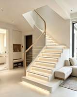 Carrelage d'escalier Bullnose 470x1200mm, 10mm, plaqué or, styles brillant et mat