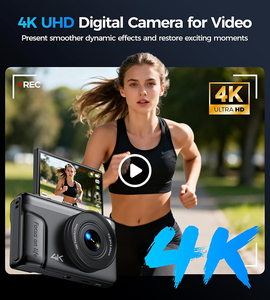Appareil photo numérique 4K pour la <span class=keywords><strong>photographie</strong></span> et le vlogging, 64MP, compact, écran rabattable, anti-tremblement, zoom 16X, capteur CMOS, cadeau de voyage pour débutants - Product Image 2
