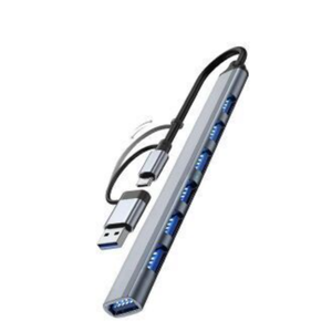 Aluminium USB C USB to USB 3.0 Hub with 7 Ports for MacBook Samsung iPhone Tablet <strong>PC</strong> Camera Headphone - Product Image 1