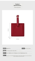 Étiquettes de bagage en cuir véritable style élite professionnel, étiquettes de valise personnalisées, style carte d'embarquement carrée, cadeaux avec impression de logo