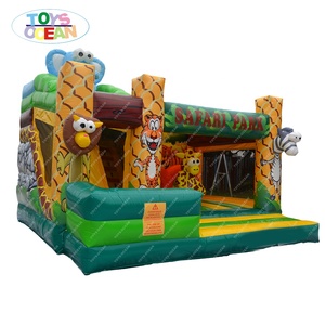 Aire de jeux extérieure personnalisée avec toboggan combiné, thème jungle, parc safari, château gonflable pour enfants, location pour fête d'enfants - Product Image 3