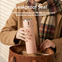 Vente en gros d'usine, logo personnalisé, mug thermique en acier inoxydable de 500 ml (17 oz), ensemble cadeau avec 3 couvercles et tasses
