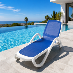 <span class=keywords><strong>Chaise</strong></span> <span class=keywords><strong>longue</strong></span> d'extérieur moderne en plastique, résistante à l'eau, en maille Teslin, pour piscine, plage, jardin, terrasse, vente en gros - Product Image 5