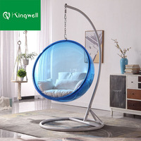 Meubles de maison, dernier design, chaise suspendue à bulles, chaise à bascule en aluminium d'extérieur, chaises à bulles en acrylique pour jardin