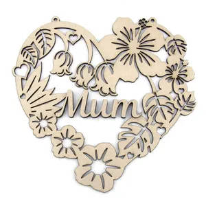 Factory Price Mother's Day blank Customizable Family Name sublimation MDF Wood Plaque