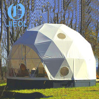 Dôme géodésique en PVC de 4 m de diamètre, tente de glamping avec utilisation quatre saisons, une chambre et un salon