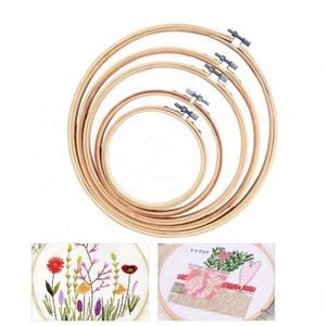 Embroidery Hoops Ring Plastic Cross Stitch Hoop Natural <b>Bamboo</b> Wreath Fan Stretch Crafts DIY Handmade <b>Bamboo</b> Ring - Product Image 3