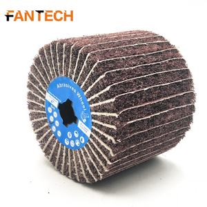 Outils abrasifs 100*100*19mm Tambour de polissage en satin de <span class=keywords><strong>brosse</strong></span> à lamelles entrelacées en nylon non tissé pour le meulage - Product Image 3