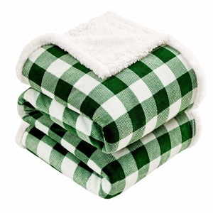 Coperta Stampata all'Ingrosso, <span class=keywords><strong>Plaid</strong></span> Verde e Bianco a Quadri Buffalo, Reversibile per Divano e Letto, Fornitura OEM Personalizzata in Grandi Quantità - Product Image 2