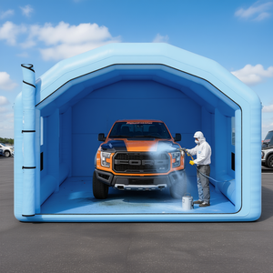 Inflatable Paint Booth 33x20x13 Dome Roof Spray Booth With Air Filter System For Car <b>Painting</b> - Product Image 2