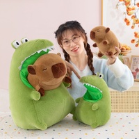 Divertido Peluche de Dinosaurio Comiendo Capibara, Juguete Creativo 2 en 1, Animal de Peluche Suave, Muñeco de Capibara Transformable en Cocodrilo, Regalo para Niños