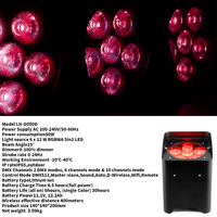 IP65 étanche batterie Uplight extérieur RGBWA scène Dmx projecteur LED 6x12w ACCU Smart Bat pour les lumières de fête de mariage