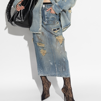 Robes en jean maxi baggy délavées, vintage, déchirées et réparées, robes pour femmes, mode, peintes à la main, OEM, jupes pour femmes