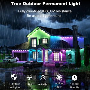 Lampes LED pointées RGBW IP68 en aluminium pour extérieur, permanentes, avec contrôleur SD pour utilisation sur toiture - Product Image 5