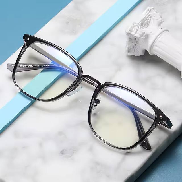2026 New Trendy Unisex Anti-Blue Light Full-Frame Glasses Purple Print PC Lenses Fashion Trend Outdoor Use Firstray Model 95959