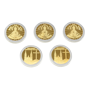 Medaglie Personalizzate 3D in Lega di Zinco per Santi Cattolici, Medaglione Religioso del Pellegrino della Pace, Placcato Oro e Argento, Souvenir per la Chiesa - Product Image 1