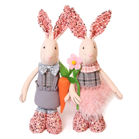 Poupée Lapin en Peluche à Oreilles Longues de 35cm, Décoration de Pâques
