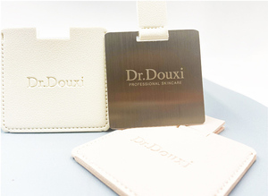 Bán buôn thép không gỉ cá nhân vẻ đẹp <span class=keywords><strong>Mini</strong></span> gương xách tay PU da Túi trang điểm gương - Product Image 3