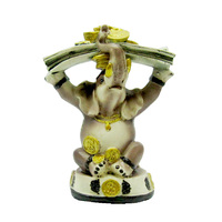 Statue de Ganesha en résine artistique peinte à la main, personnalisée, idole indienne de Ganesha, figurine de dieu éléphant méditant, sculpture de Bouddha pour