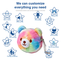 Porte-monnaie en peluche personnalisé avec breloque animaux de dessin animé, ours en peluche colorés, porte-clés en peluche mignon, porte-monnaie pour enfants