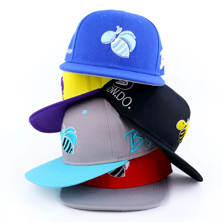 Tampa feita sob encomenda, 6 painéis snapback presilha tampas traseiras personalizadas do bordado 3d logotipo homens tampas snapback