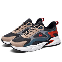 Baskets décontractées pour hommes en cuir, chaussures de course à talon bas et bout large, pour le fitness et le quotidien