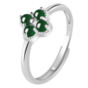 Bague en jadeite naturelle vert soleil, argent S925 incrusté, bague tendance pour femme, réglable, avec certificat d'expertise D159 - Product Image 1