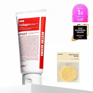 MEDI-PEEL High Quality Red Lacto Collagen Clear 2.0 Special Set 300mL Face Wash with Deep Cleansing Sponge - Product Image 2