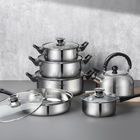 Ensemble de 12 casseroles pour cuisiner, poignée amovible, ensemble de casseroles en acier inoxydable, batterie de cuisine antiadhésive