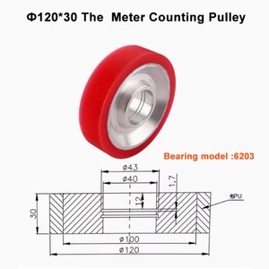 Polea Recubierta de PU 120*30 con Revestimiento Cerámico, Polea Contadora de Metros 180*39 - Product Image 2