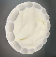 Plafonnier LED bicolore décoratif pour salon, blanc laiteux, 30W/50W, 400MM/500MM (11252-D500)