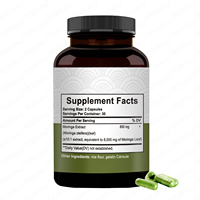 Moringa Made Moringarich Antioxydants Minéraux Vitamines Extrait de feuilles d'Oleifera hautement concentré 10:1 Gélules molles pour adultes 60