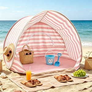 Carpa de Playa de Apertura Rápida, Sombrilla de Gran Espacio, Carpa Infantil para Interiores/Exteriores, para Acampar en Verano, Jardín, Playa, Hecha de Poliéster - Product Image 3