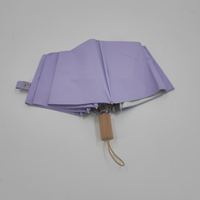 Parapluie pliant rose et violet avec logo personnalisé, poignée à bordure dorée, sangle de poignet, étui à pression, élégant, pour femme, cadeau de voyage, vente au détail, qualité supérieure
