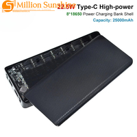 Boîtier de batterie externe 25000mAh pour téléphone portable, double USB Micro/Type-C, QC4.0 QC3.0 5V 4.5A 22.5W, pour 8 piles 18650, coque DIY