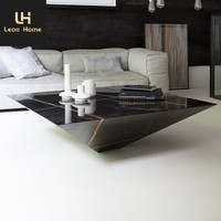 Tables basses en marbre noir de design italien, meubles de salon, table basse