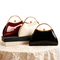 Sac de soirée brillant de luxe léger personnalisé en gros, couleur rouge bordeaux, pochette et sac bandoulière pour femme, sac de soirée mondaine