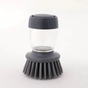 House cleaning palm brush Stainless Steel Kitchen soap dispensing dish scrubber cleaning brush