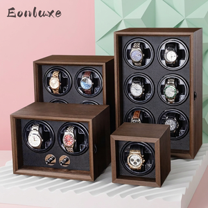 Eonluxe Estuche para Relojes Automáticos de Nogal Sólido con 2, 4 o 6 Ranuras, Almohada Individual para Reloj, Motor Silencioso, Vitrina para Hogar u Oficina Moderna - Product Image 1