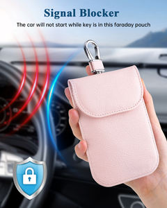 Sac Faraday en cuir PU, pochette de protection pour clé de voiture Faraday, téléphone portable, blocage du signal RFID, <span class=keywords><strong>anti</strong></span>-<span class=keywords><strong>piratage</strong></span>, étui pour clé de voiture - Product Image 2