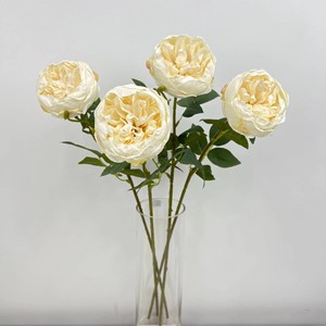 ดอกกุหลาบผ้าไหมคุณภาพสูง ขอบร้อน แต่งงานหรูหรา ก้านเดี่ยว ดอกไม้ประดิษฐ์ - Product Image 4